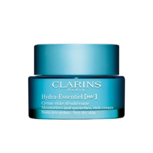 Crema hidratante Clarins Hydra-Essentiel HA2 textura rica para piel seca.