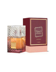 Perfume árabe Lattafa Khamrah original con notas de canela, dátiles y vainilla.